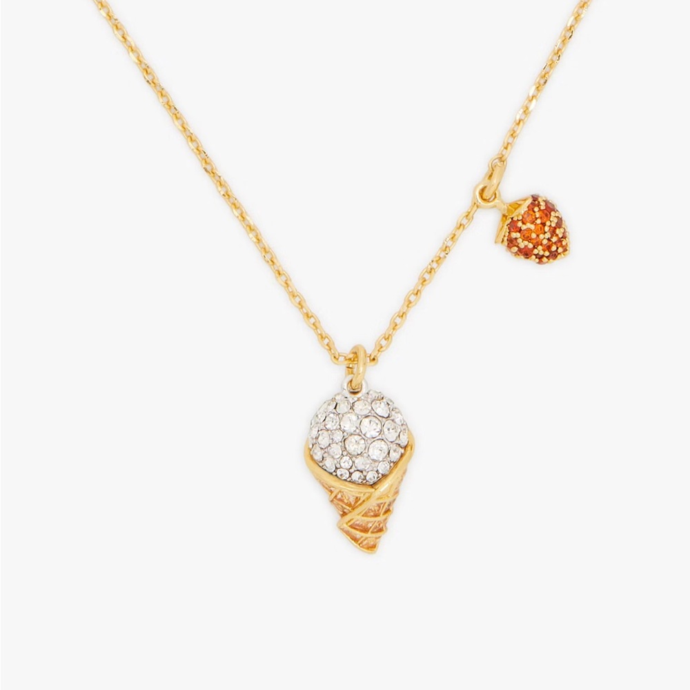 Kate Spade‎ NWT What A Snack Strawberry Ice Cream Pendant Necklace